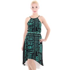 Tardis Doctor Who Technology Number Communication High-low Halter Chiffon Dress  by Cemarart