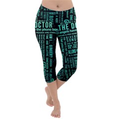 Tardis Doctor Who Technology Number Communication Lightweight Velour Capri Yoga Leggings by Cemarart