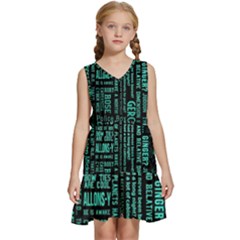 Tardis Doctor Who Technology Number Communication Kids  Sleeveless Tiered Mini Dress by Cemarart