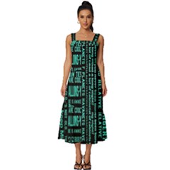 Tardis Doctor Who Technology Number Communication Square Neckline Tiered Midi Dress by Cemarart