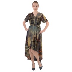 Braunschweig City Lower Saxony Front Wrap High Low Dress by Cemarart