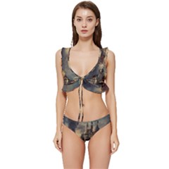 Braunschweig City Lower Saxony Low Cut Ruffle Edge Bikini Set by Cemarart