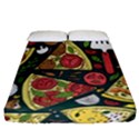 Seamless Pizza Slice Pattern Illustration Great Pizzeria Background Fitted Sheet (California King Size) View1