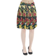 Seamless Pizza Slice Pattern Illustration Great Pizzeria Background Pleated Skirt