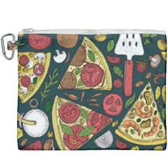 Seamless Pizza Slice Pattern Illustration Great Pizzeria Background Canvas Cosmetic Bag (xxxl) by Cemarart