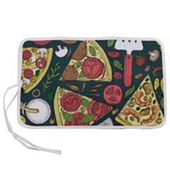 Seamless Pizza Slice Pattern Illustration Great Pizzeria Background Pen Storage Case (s) by Cemarart