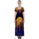 Skyline Frankfurt Abstract Moon High Waist Short Sleeve Maxi Dress View1