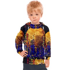 Skyline Frankfurt Abstract Moon Kids  Hooded Pullover