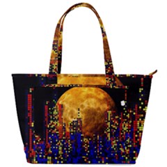 Skyline Frankfurt Abstract Moon Back Pocket Shoulder Bag  by Cemarart