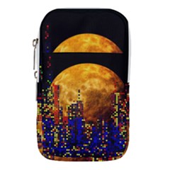 Skyline Frankfurt Abstract Moon Waist Pouch (large) by Cemarart