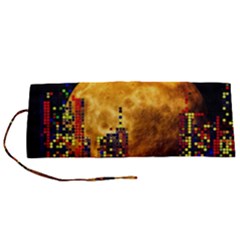 Skyline Frankfurt Abstract Moon Roll Up Canvas Pencil Holder (s) by Cemarart