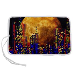 Skyline Frankfurt Abstract Moon Pen Storage Case (s) by Cemarart