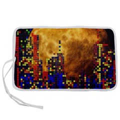 Skyline Frankfurt Abstract Moon Pen Storage Case (m) by Cemarart