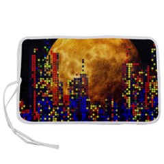 Skyline Frankfurt Abstract Moon Pen Storage Case (l) by Cemarart