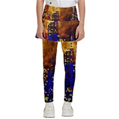 Skyline Frankfurt Abstract Moon Kids  Skirted Pants by Cemarart