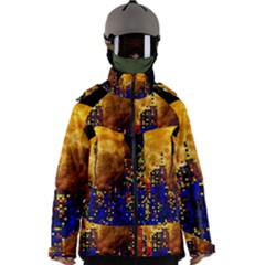 Skyline Frankfurt Abstract Moon Men s Zip Ski And Snowboard Waterproof Breathable Jacket by Cemarart