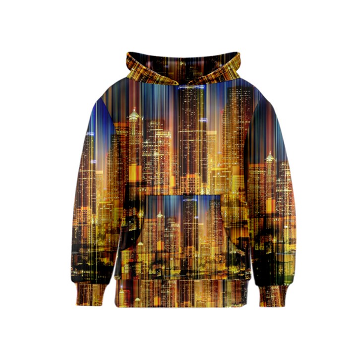 Skyline Light Rays Gloss Upgrade Kids  Pullover Hoodie