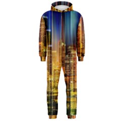 Skyline Light Rays Gloss Upgrade Hooded Jumpsuit (men) by Cemarart