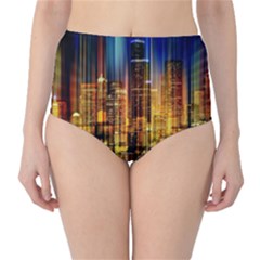 Skyline Light Rays Gloss Upgrade Classic High-waist Bikini Bottoms by Cemarart