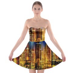 Skyline Light Rays Gloss Upgrade Strapless Bra Top Dress by Cemarart