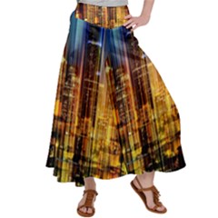 Skyline Light Rays Gloss Upgrade Women s Satin Palazzo Pants by Cemarart