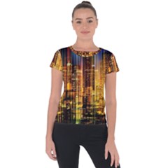 Skyline Light Rays Gloss Upgrade Short Sleeve Sports Top  by Cemarart