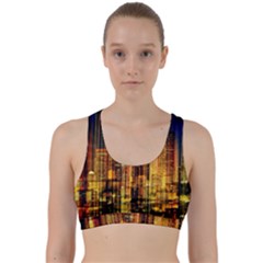 Skyline Light Rays Gloss Upgrade Back Weave Sports Bra by Cemarart