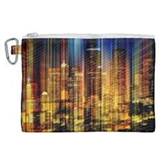 Skyline Light Rays Gloss Upgrade Canvas Cosmetic Bag (xl) by Cemarart