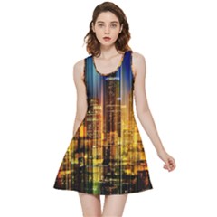 Skyline Light Rays Gloss Upgrade Inside Out Reversible Sleeveless Dress by Cemarart