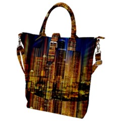 Skyline Light Rays Gloss Upgrade Buckle Top Tote Bag by Cemarart