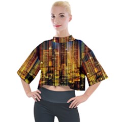 Skyline Light Rays Gloss Upgrade Mock Neck T-shirt by Cemarart