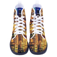 Skyline Light Rays Gloss Upgrade Kid s High-top Canvas Sneakers by Cemarart