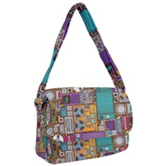 Pattern Design Art Techno  Dj Music Retro Music Device Courier Bag by Cemarart