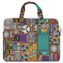 Pattern Design Art Techno  Dj Music Retro Music Device MacBook Pro 16  Double Pocket Laptop Bag  View1