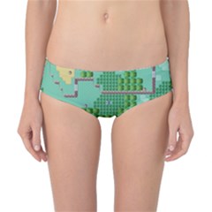 Green Retro Games Pattern Classic Bikini Bottoms by Cemarart