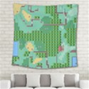 Green Retro Games Pattern Square Tapestry (Large) View2