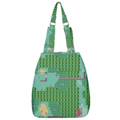 Green Retro Games Pattern Center Zip Backpack