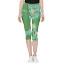 Green Retro Games Pattern Inside Out Lightweight Velour Capri Leggings  View1