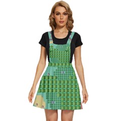 Green Retro Games Pattern Apron Dress by Cemarart