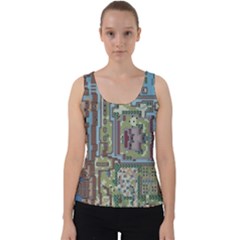 Arcade Game Retro Pattern Velvet Tank Top by Cemarart