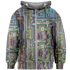 Arcade Game Retro Pattern Kids  Zipper Hoodie Without Drawstring by Cemarart