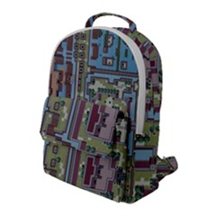 Arcade Game Retro Pattern Flap Pocket Backpack (large) by Cemarart