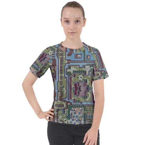 Arcade Game Retro Pattern Women s Sport Raglan T-shirt by Cemarart