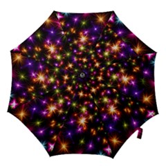 Star Colorful Christmas Xmas Abstract Hook Handle Umbrellas (large) by Cemarart