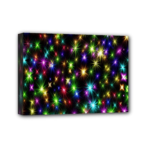 Star Colorful Christmas Abstract Mini Canvas 7  X 5  (stretched) by Cemarart