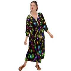 Star Colorful Christmas Abstract Grecian Style  Maxi Dress by Cemarart