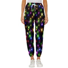 Star Colorful Christmas Abstract Women s Cropped Drawstring Pants by Cemarart