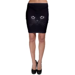 Black Cat Face Bodycon Skirt by Cemarart