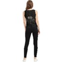 Black Cat Face V-Neck Cropped Tank Top View2