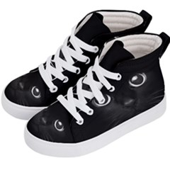 Black Cat Face Kids  Hi-top Skate Sneakers by Cemarart